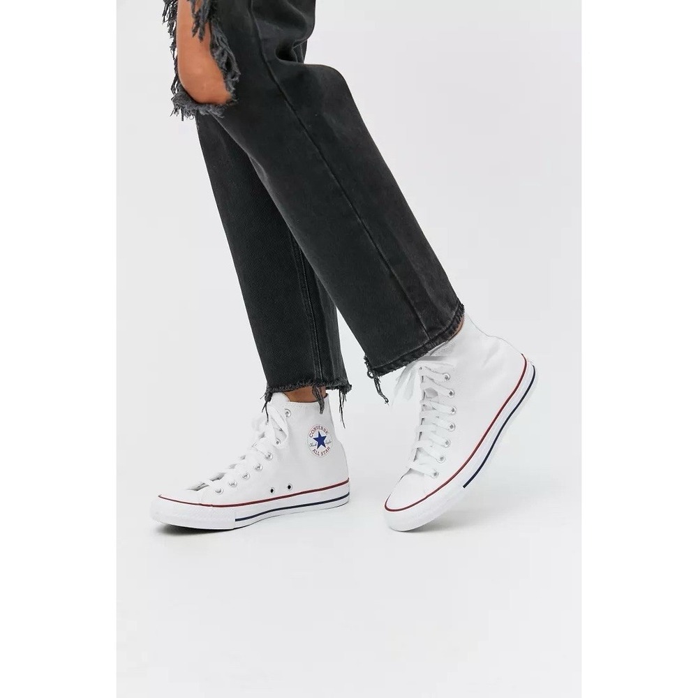 Converse Chuck Taylor All Star  Mens Size 10 Womens 12 High White Canvas Shoes - Picture 6 of 6